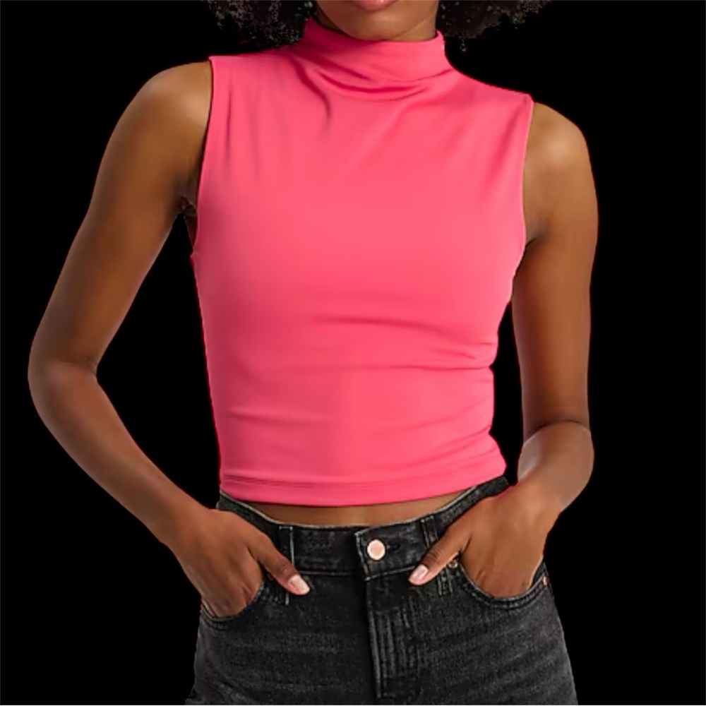 Express Body Contour High Compression Mock Neck Cropped Tank